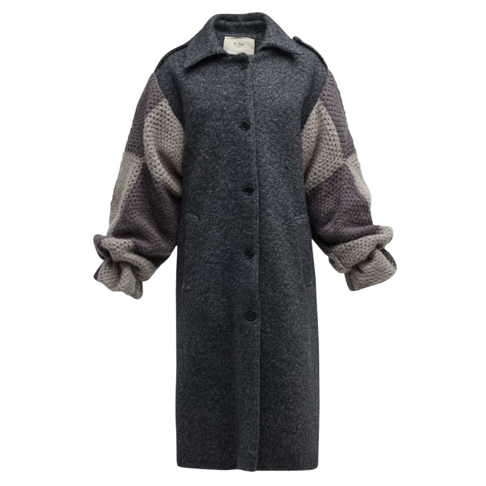 Tu Lize checkered crochet coat - Picture 4 of 8